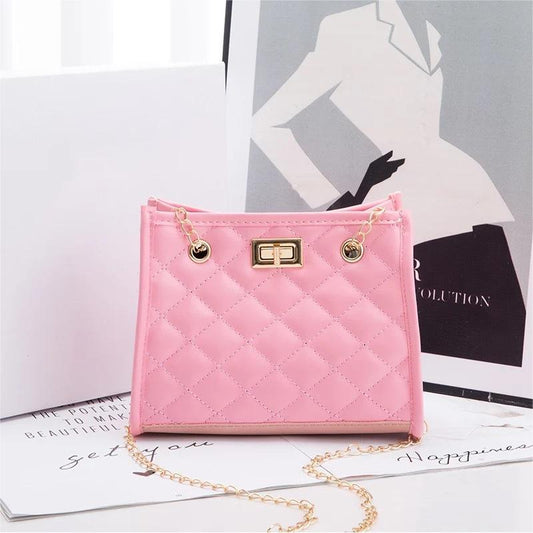 Argyle Quilted Shoulder Bag Chain Strap Tote Bag for Work