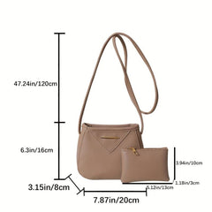 Colorblock Small Shoulder Bag Casual Crossbody Bag With Clutch Pouch