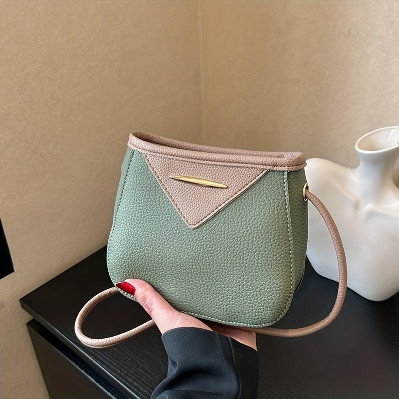 Colorblock Small Shoulder Bag Casual Crossbody Bag With Clutch Pouch