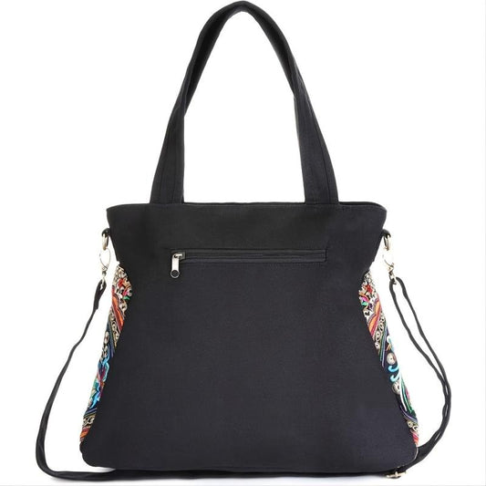 Embroidery Tassel Shoulder Bag Women's Canvas Bag