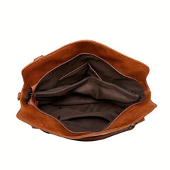 2pcs Large Capacity Tote Bag Wristlet Purse Set PU Leather Textured Shoulder Bag