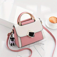 Metal Decor Crossbody Bag Handbag Top Handle Purse