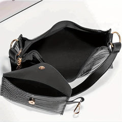 Crocodile Pattern Underarm Bag Lightweight Portable PU Leather Shoulder Bag