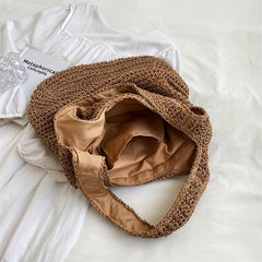 Straw Beach Bag Large Capacity Boho Style Tote Bag