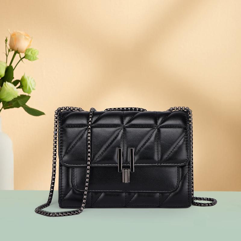 Geometric Embossed Shoulder Bag Quilted Crossbody Casual Handbag