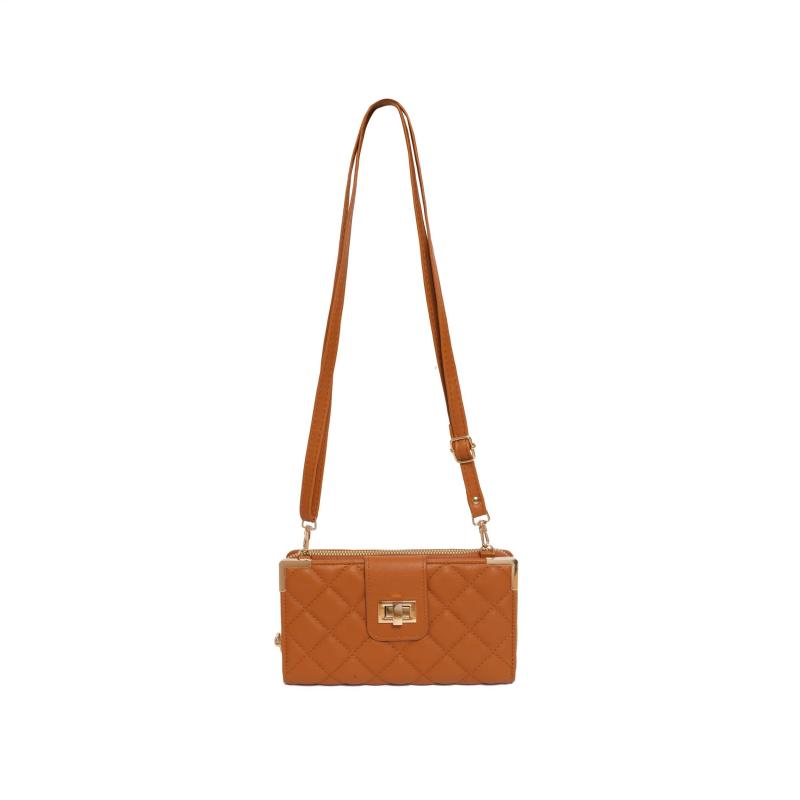 Solid Square Shoulder Bag Argyle Pattern Purse