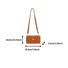Solid Square Shoulder Bag Argyle Pattern Purse