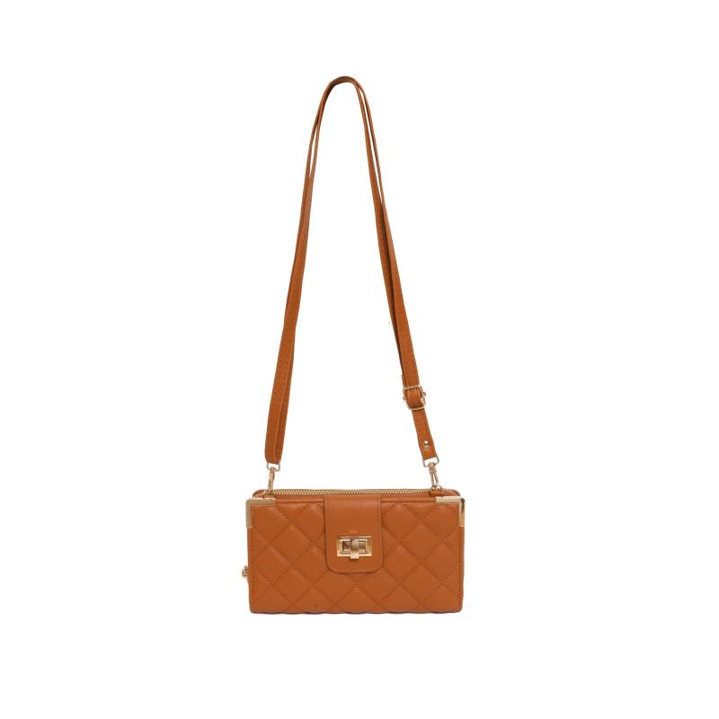 Solid Square Shoulder Bag Argyle Pattern Purse