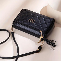 Quilted Crossbody Bag Stylish PU Shoulder Bag Women's Casual Handbag