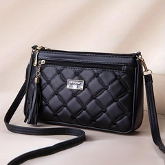 Quilted Crossbody Bag Stylish PU Shoulder Bag Women's Casual Handbag