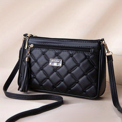 Quilted Crossbody Bag Stylish PU Shoulder Bag Women's Casual Handbag