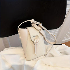 Mini Vintage Crossbody Bag Retro PU Shoulder Bucket Bag Women's Casual Handbag