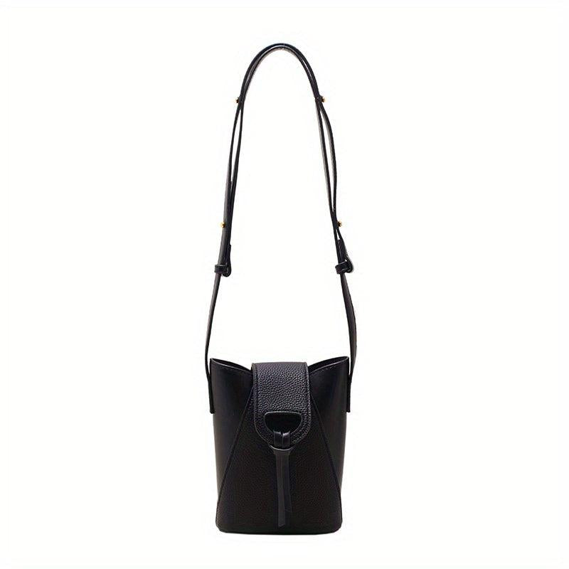 Mini Vintage Crossbody Bag Retro PU Shoulder Bucket Bag Women's Casual Handbag