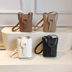 Mini Vintage Crossbody Bag Retro PU Shoulder Bucket Bag Women's Casual Handbag