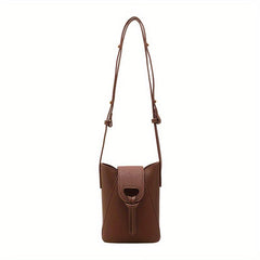 Mini Vintage Crossbody Bag Retro PU Shoulder Bucket Bag Women's Casual Handbag