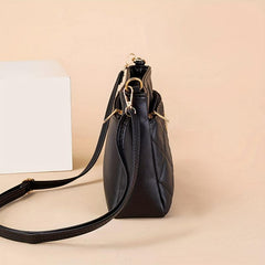 Quilted Crossbody Bag Vegan PU Shoulder Bag Women's Casual Handbag