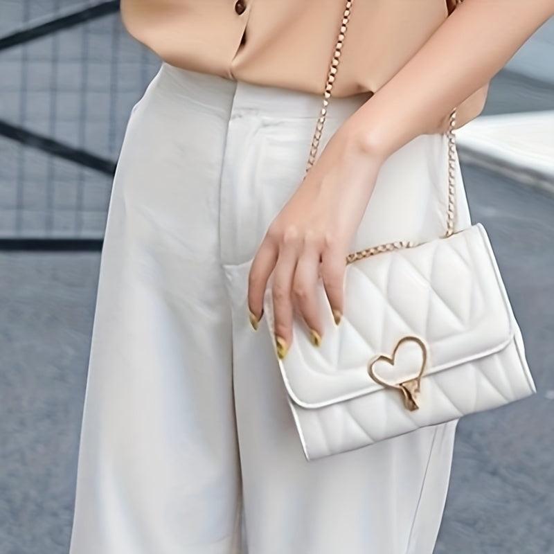 Classic Trenydy Shoulder Bag Solid Flap Shoulder Chain Bag