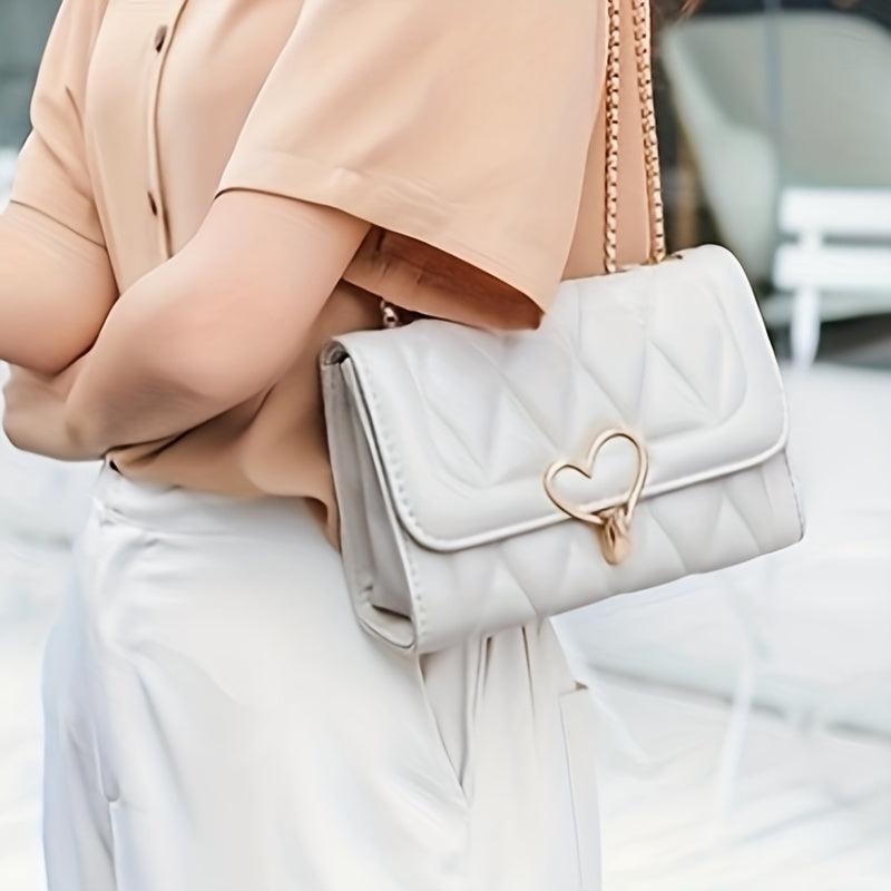 Classic Trenydy Shoulder Bag Solid Flap Shoulder Chain Bag