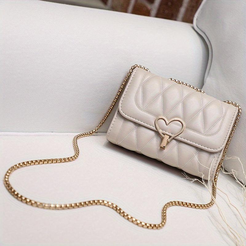 Classic Trenydy Shoulder Bag Solid Flap Shoulder Chain Bag