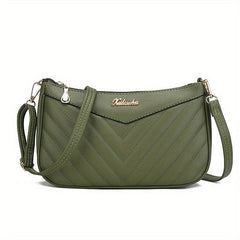 Quilted Crossbody Bag Stylish PU Shoulder Bag Women's Casual Handbag