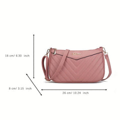 Quilted Crossbody Bag Stylish PU Shoulder Bag Women's Casual Handbag