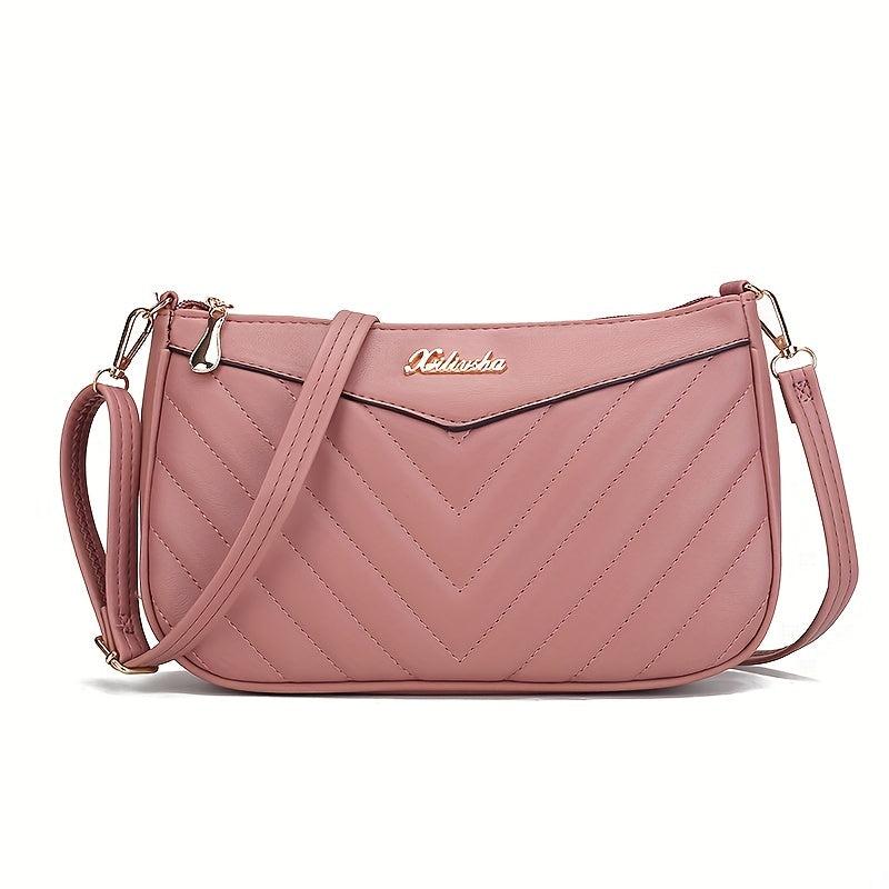Quilted Crossbody Bag Stylish PU Shoulder Bag Women's Casual Handbag