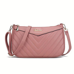 Quilted Crossbody Bag Stylish PU Shoulder Bag Women's Casual Handbag