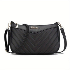 Quilted Crossbody Bag Stylish PU Shoulder Bag Women's Casual Handbag
