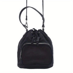 Vintage Canvas Bucket Bag Drawstring Crossbody Bag Casual Shoulder Bag Purse