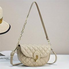 Quilted Crossbody Bag PU Leather Shoulder Bag Women's Handbag