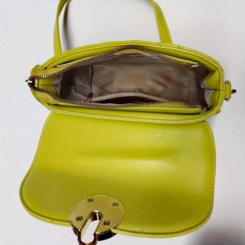 Quilted Crossbody Bag PU Leather Shoulder Bag Women's Handbag