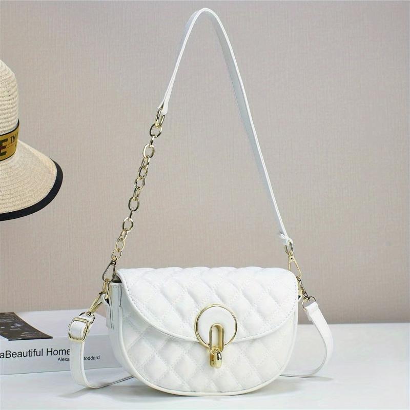 Quilted Crossbody Bag PU Leather Shoulder Bag Women's Handbag