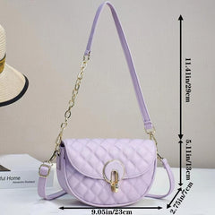 Quilted Crossbody Bag PU Leather Shoulder Bag Women's Handbag