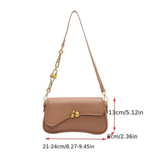 Metal Decor Crossbody Bag with Chain Shoulder Strap