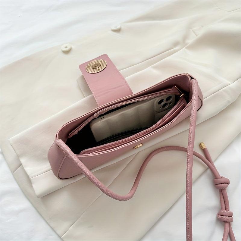 Metal Donut Decor Underarm Bag All Match Solid Shoulder Bag