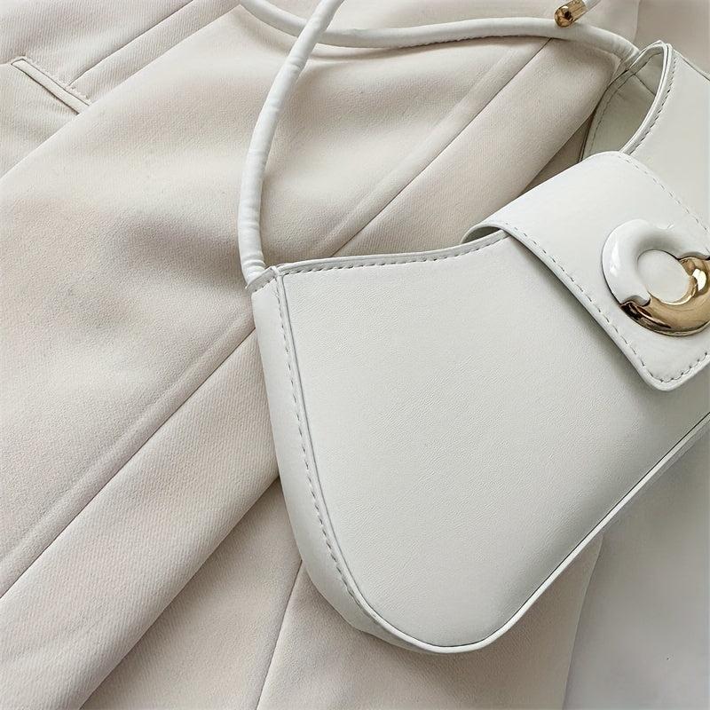 Metal Donut Decor Underarm Bag All Match Solid Shoulder Bag