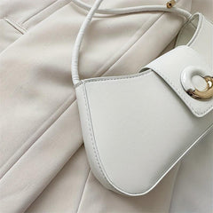 Metal Donut Decor Underarm Bag All Match Solid Shoulder Bag