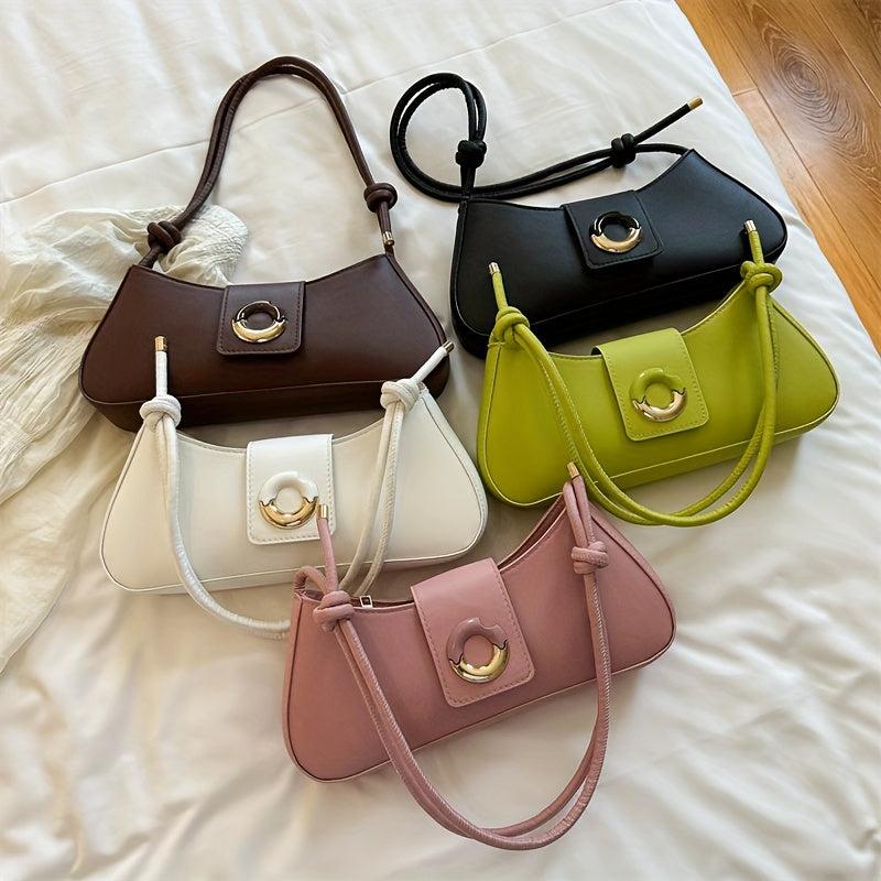 Metal Donut Decor Underarm Bag All Match Solid Shoulder Bag