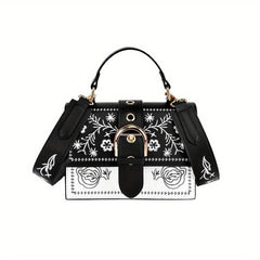 Ethnic Floral Embroidery Handbag Crossbody Purse for Women
