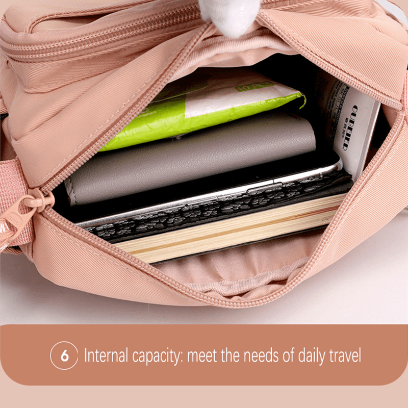 Casual Nylon Crossbody Bag Layer Shoulder Bag For Women Travel