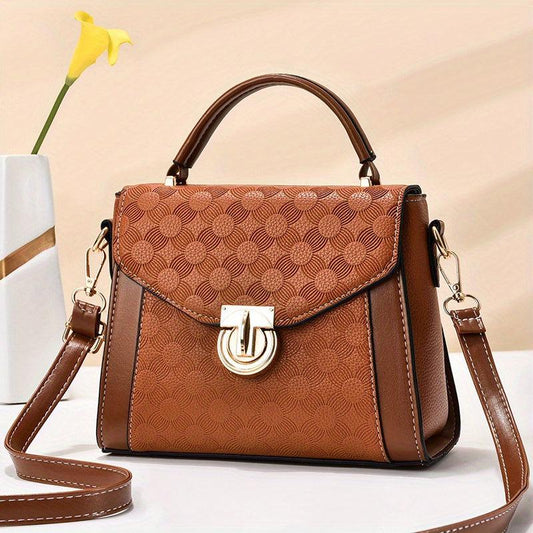 Vintage Pattern Square Shoulder Bag Work Satchel Bag Women's Bag