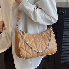 Quilted Crossbody Bag PU Leather Shoulder Purse