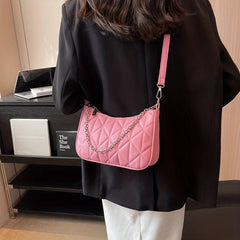 Quilted Crossbody Bag PU Leather Shoulder Purse