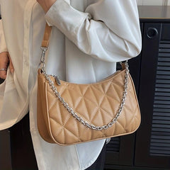 Quilted Crossbody Bag PU Leather Shoulder Purse
