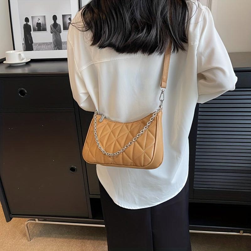 Quilted Crossbody Bag PU Leather Shoulder Purse