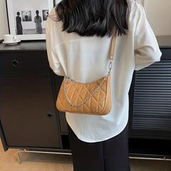 Quilted Crossbody Bag PU Leather Shoulder Purse