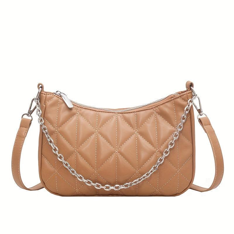 Quilted Crossbody Bag PU Leather Shoulder Purse