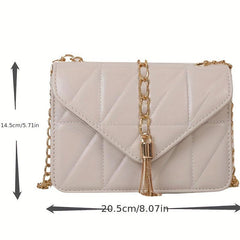 Quilted Crossbody Bag Flap Shoulder Bag Women Casual Handbag