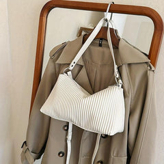 Ruched Quilted Crossbody Bag Large Capacity Hobo Bag