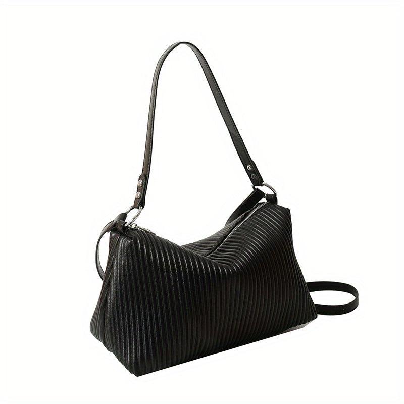 Ruched Quilted Crossbody Bag Large Capacity Hobo Bag